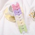 Pastel fabric bowknot hair clips set, 10-pack colors on a hanging card
