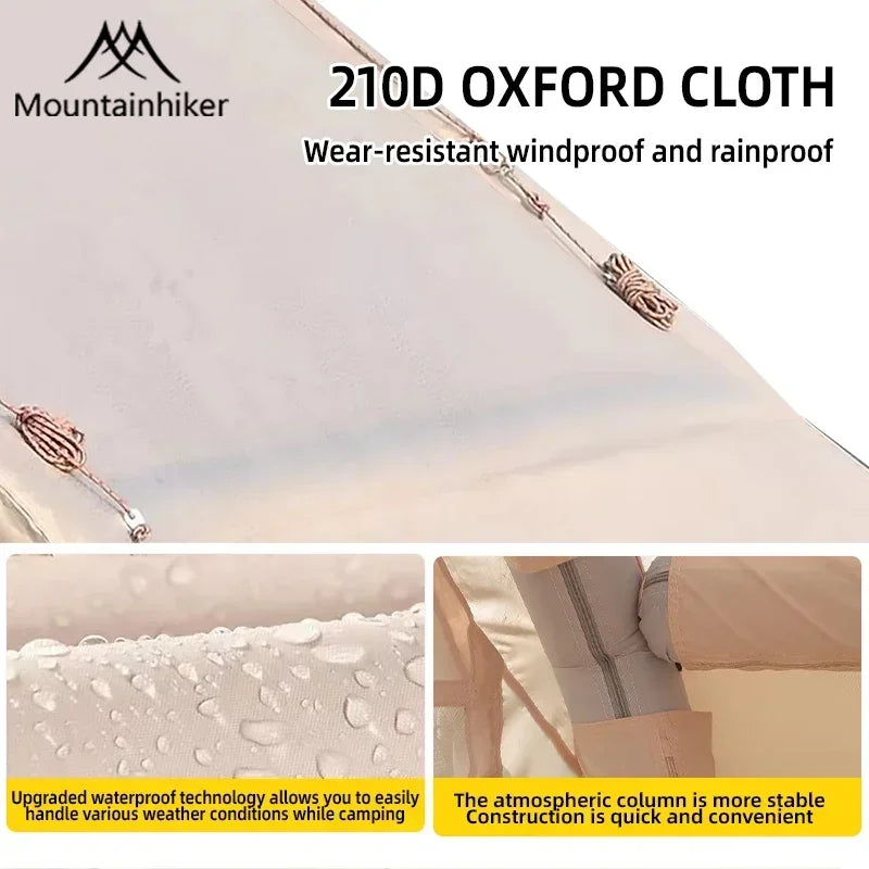 Mountainhiker inflatable tent fabric detail with waterproof droplet texture