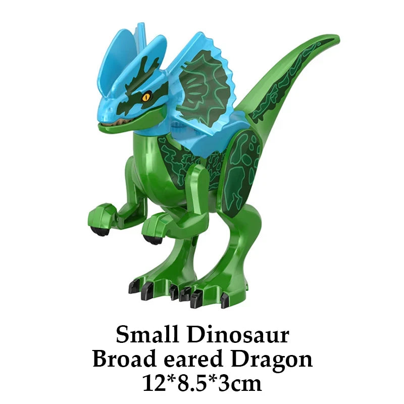 Green and blue Broad-eared Dragon dinosaur building block figure with spread wings