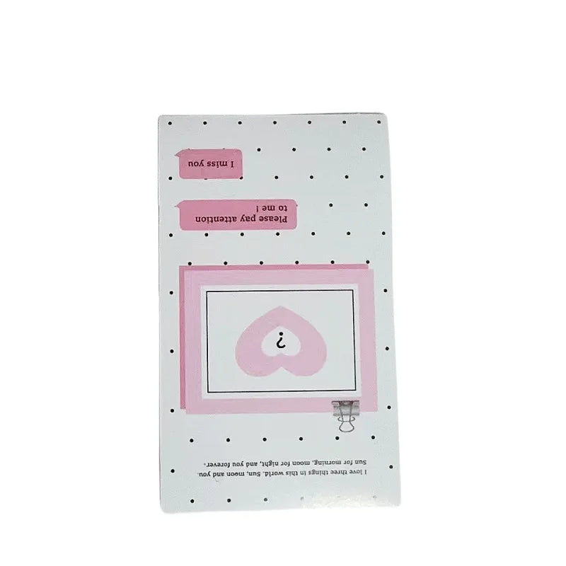 Single pink and white seal sticker card with a rounded face icon in a frame