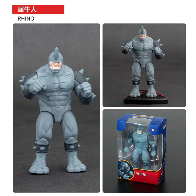 4-inch Rhino villain action figure, light gray bulky suit with spike details