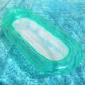 Inflatable pool lounger float, light green oval raft with mesh center