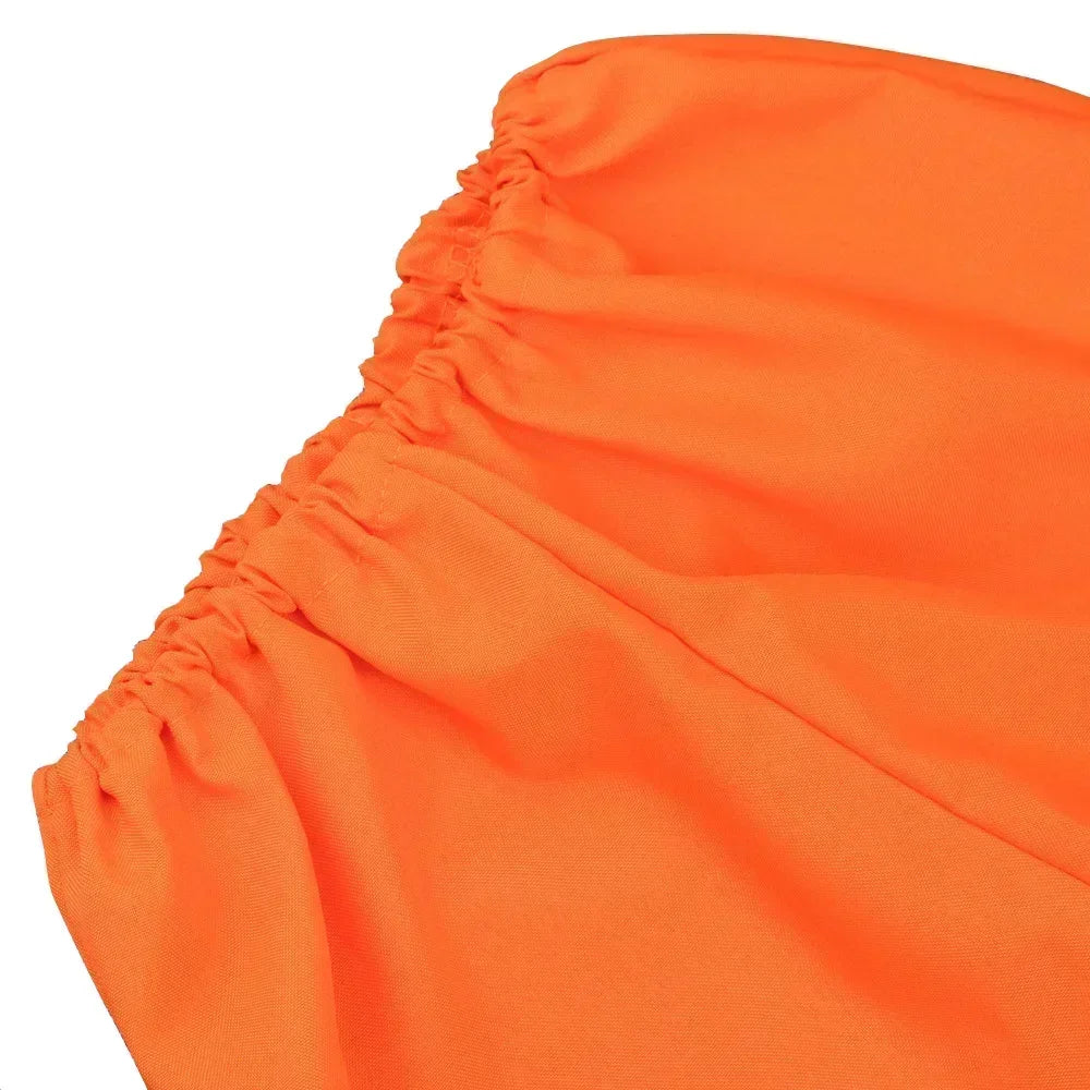 Orange fabric with gathered texture for martial arts cosplay outfit
