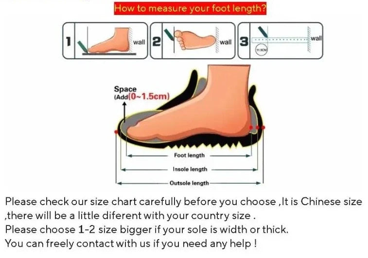 Shoe size measurement diagram for platform sandals, featuring foot length lines.