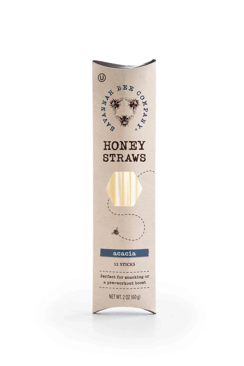 Acacia honey straws carton with 12 sticks