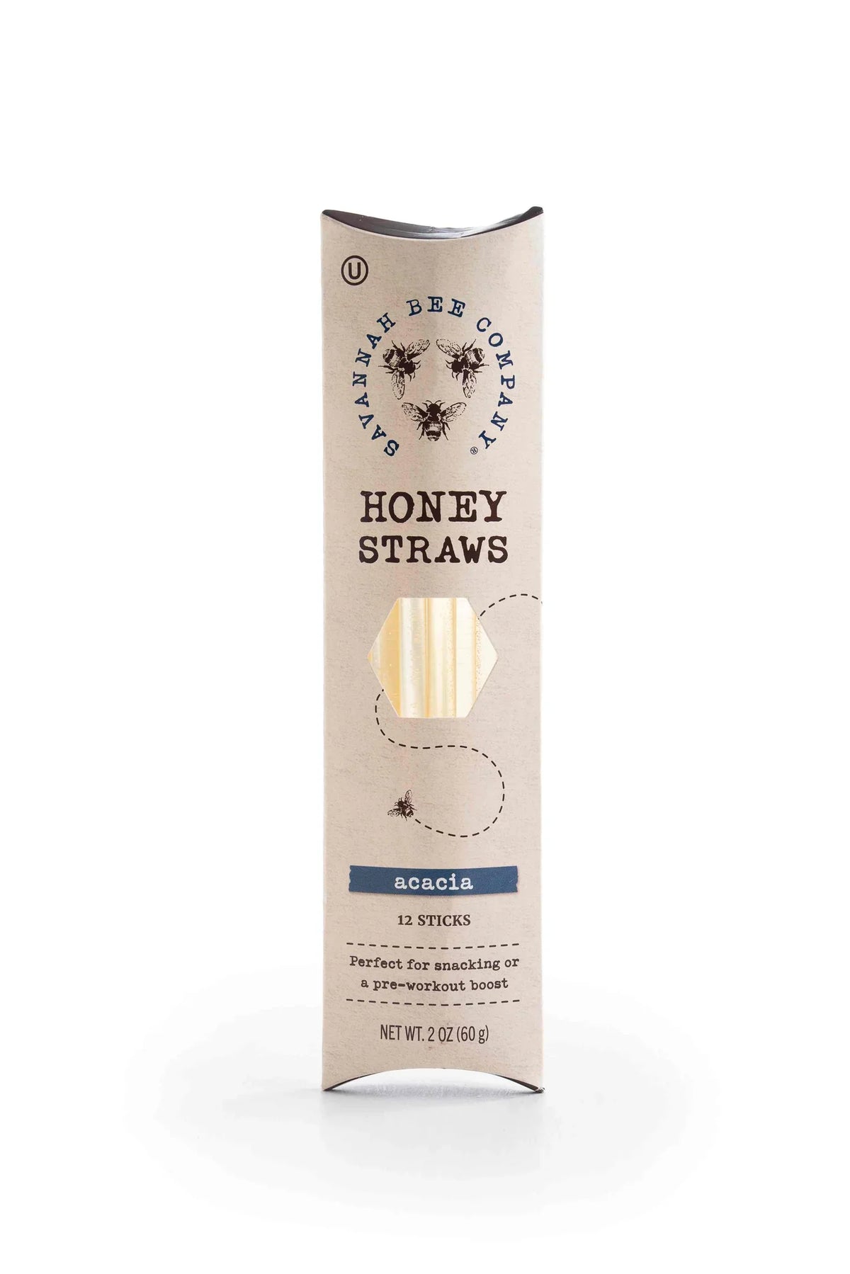 Acacia honey straws carton with 12 sticks