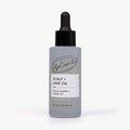 Scalp and hair oil bottle with black dropper, light lavender container
