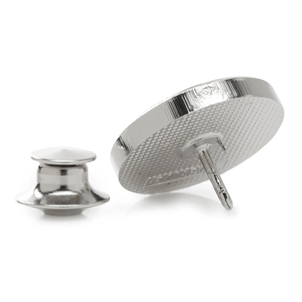 Lapel pin back with butterfly clasp and silver-tone metal post