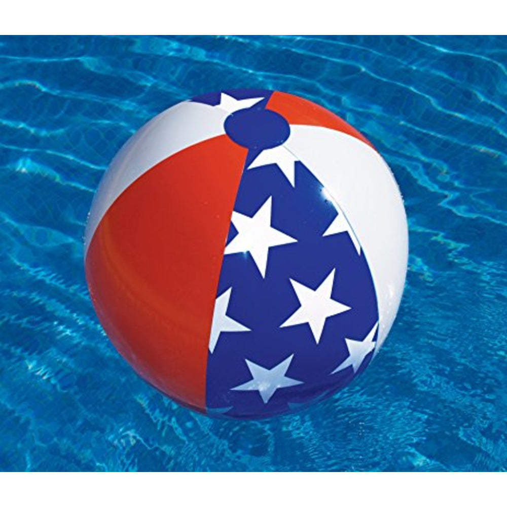 22-inch vinyl Americana beach ball with red, white, blue star panels