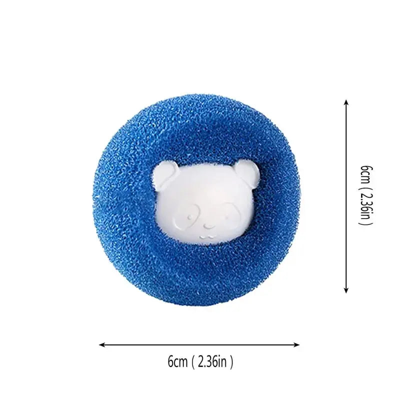 Blue plush bear laundry hair remover ball, 6cm size
