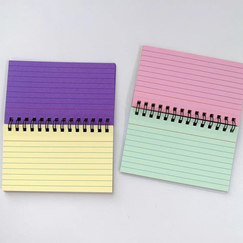 A5 lined spiral notebook with purple and pink covers, two notebooks shown
