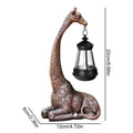 Brown resin giraffe solar lantern statue, 12cm x 4.72in wide and 22cm x 8.66in tall