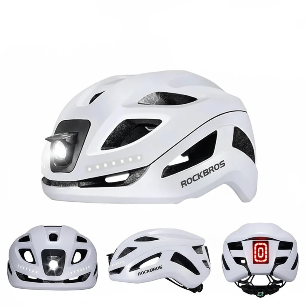 Adjustable Cycling Helmet with Rechargeable Type-C Safety Light