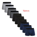 10-pack men’s cotton boxer briefs, assorted colors: black, gray, navy