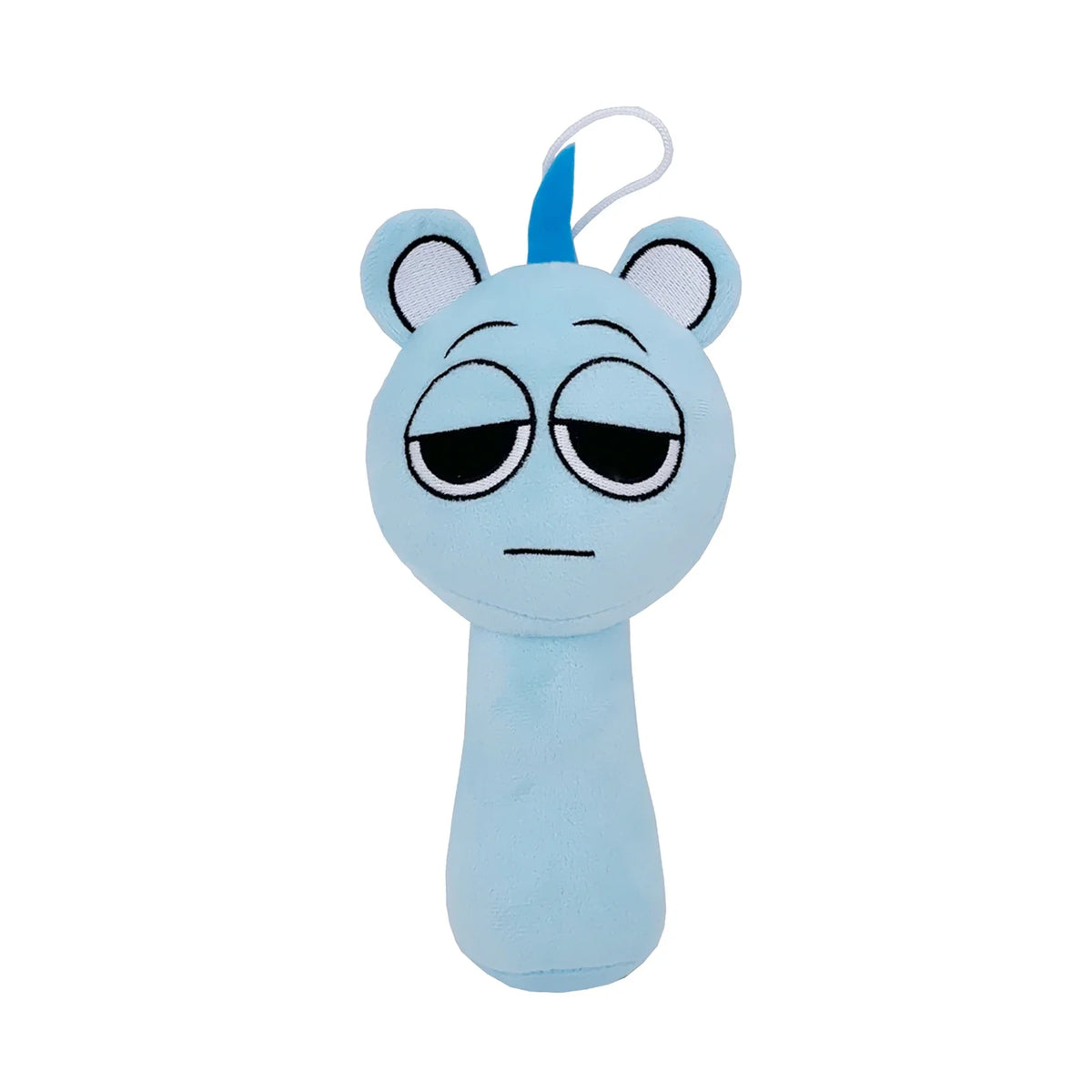 Light blue plush cartoon character doll with mouse-like ears, soft stuffed toy