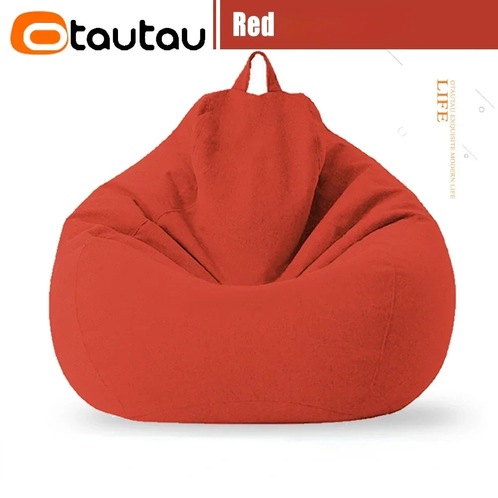 Red bean bag cover with top carry handle