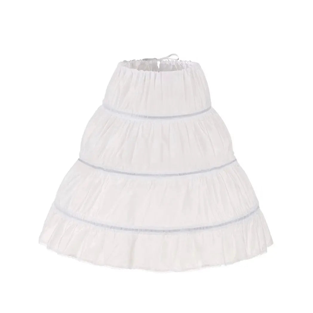 White layered ruffle underskirt for princess LED dress