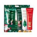 Christmas hand cream set of 5 festive tubes, green and red with holiday graphics
