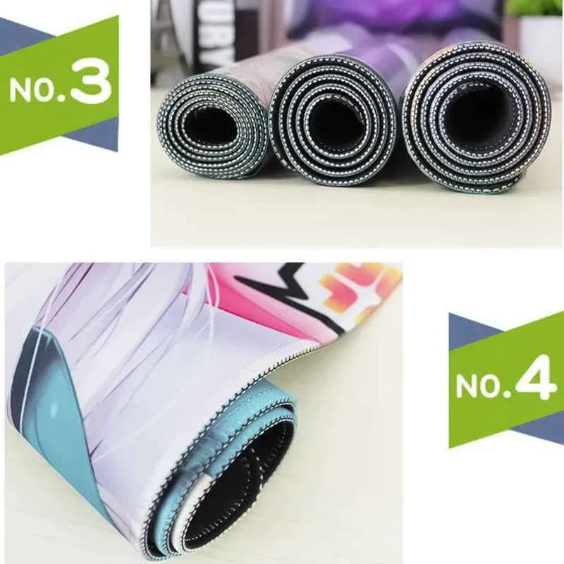 Rolled XXL gaming mouse pads, bundled cylinders with stitched edges and textured fabric