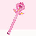 Pink heart snowflake wand with glowing purple star and colorful wing accents