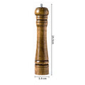 Tall oak wood pepper mill grinder with metal top, 23.6cm height