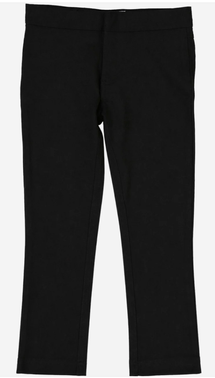 Slim-fit boys dress pants in black with slim straight legs