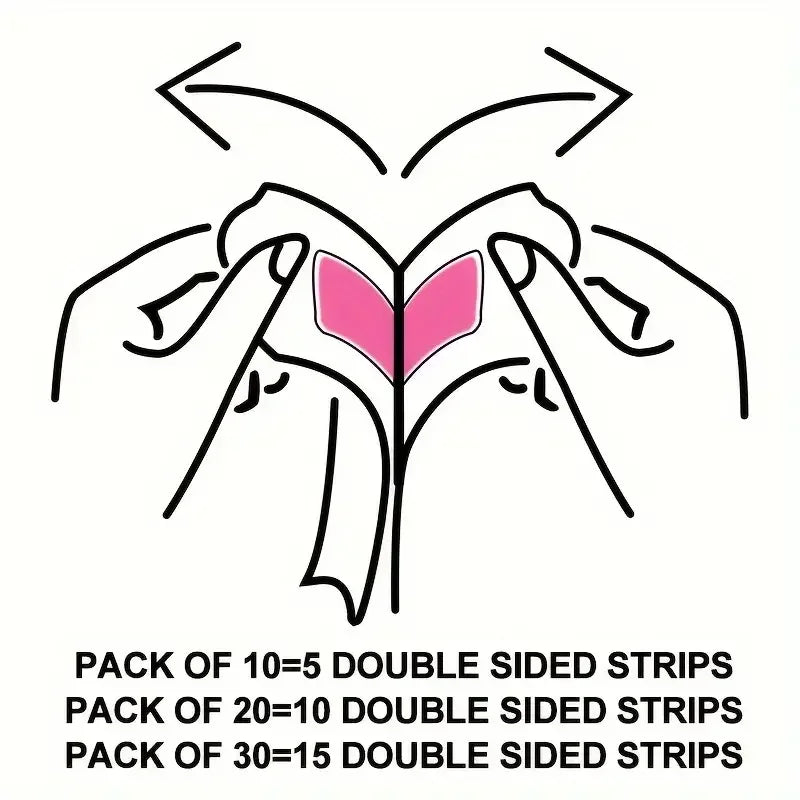 Double-sided cold wax hair strips pack icon and quantity chart on label.
