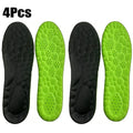 Set of 4 sport insoles: black and green perforated cushioning soles