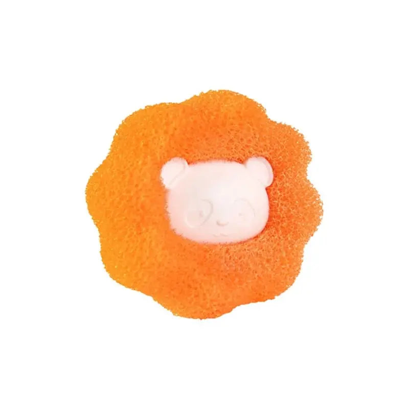 Orange plush bear laundry hair remover ball
