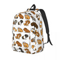 Guinea pig print backpack with black side straps and adjustable shoulder strap