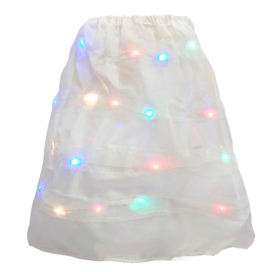 White light-up LED mesh skirt