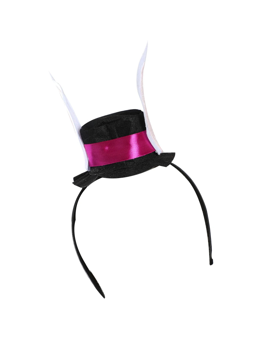 Bunny ear headband with black band and purple satin accent for girls costume