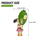 Size diagram of leaf animal figurine: 2.6cm wide, 5cm tall