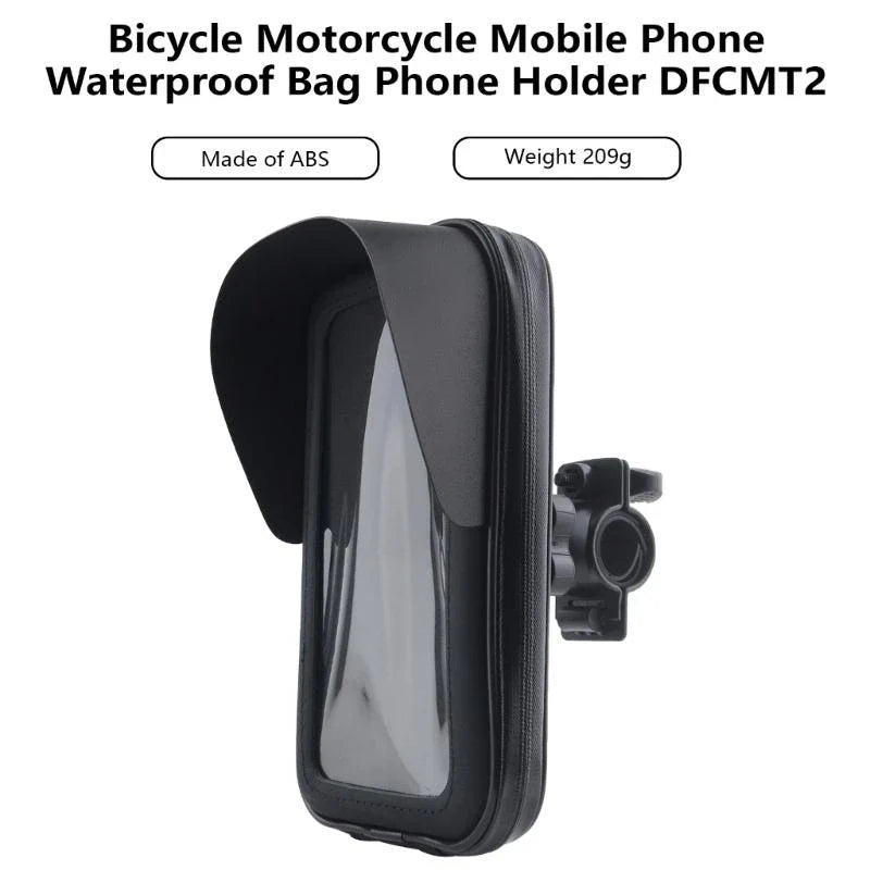 ABS waterproof bike phone holder case with clear window and handlebar clamp mount