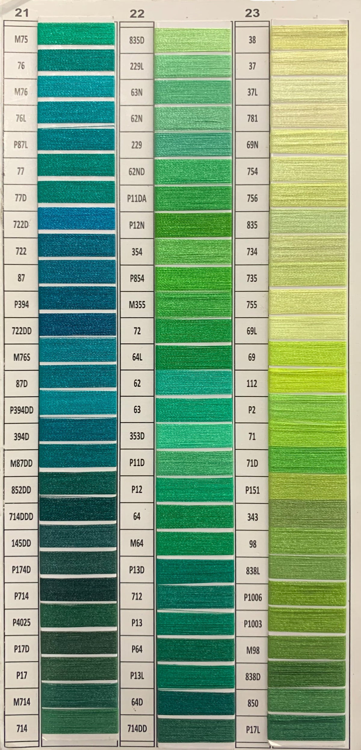 Wavy applique embroidery border fabric swatch, green and lime vertical strips