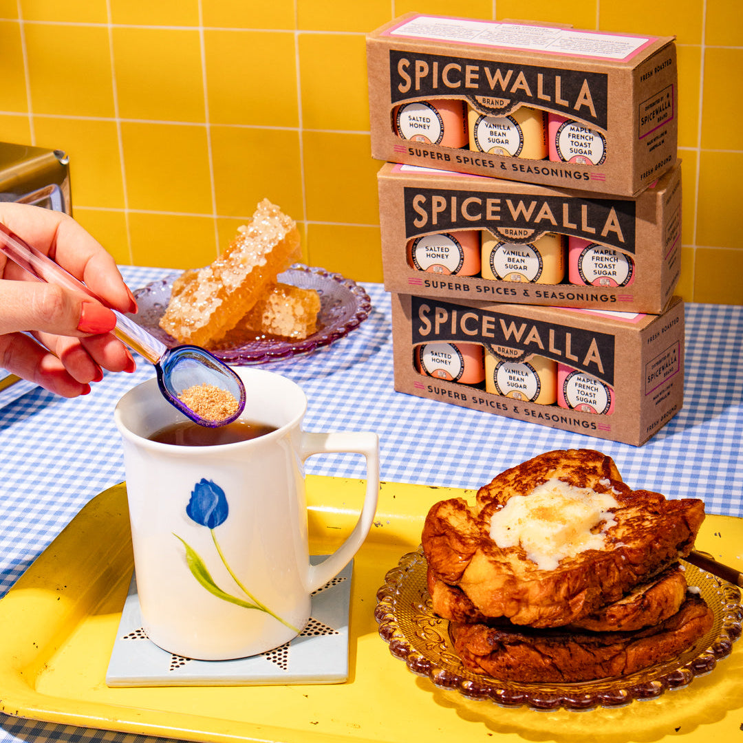 Three Spicewalla signature sugar collection seasoning boxes