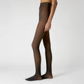 Sheer effect tights in dark tone, smooth full-length legwear