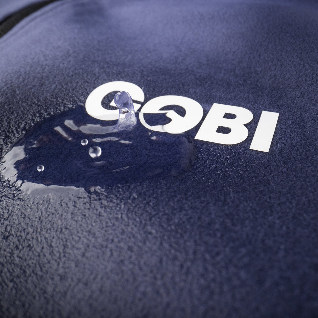 Strata men's cooling vest, blue, GOBI logo with water droplets texture