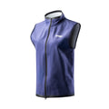Women’s cooling vest in blue with full front zipper and high stand collar