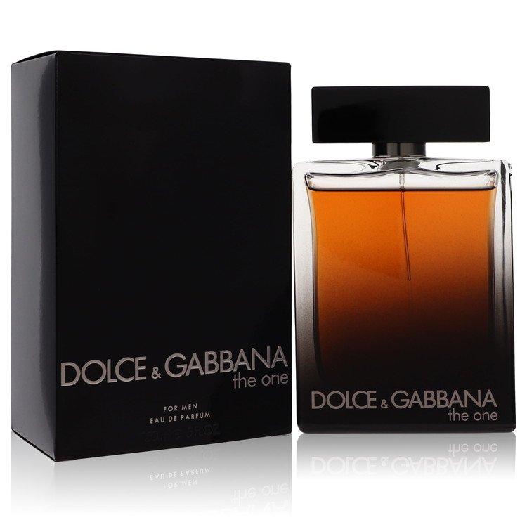 Men's amber eau de parfum bottle with black cap and matching box