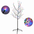 Multicolor LED tree string lights with ground stand and glowing bulbs