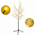6 ft 150-light tree string lights with black branches and warm yellow bulbs
