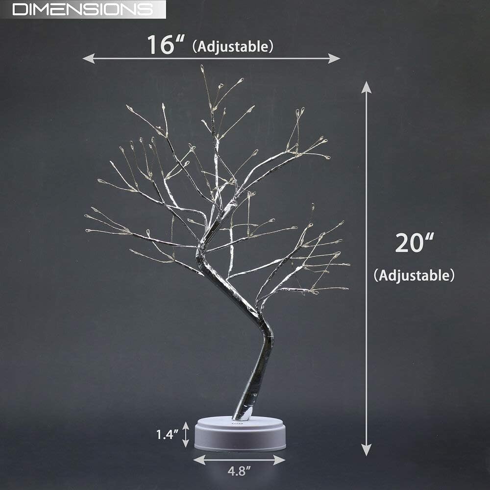 Adjustable warm white LED light tree with round base