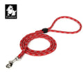 Red rope dog leash with zinc alloy snap hook and loop handle