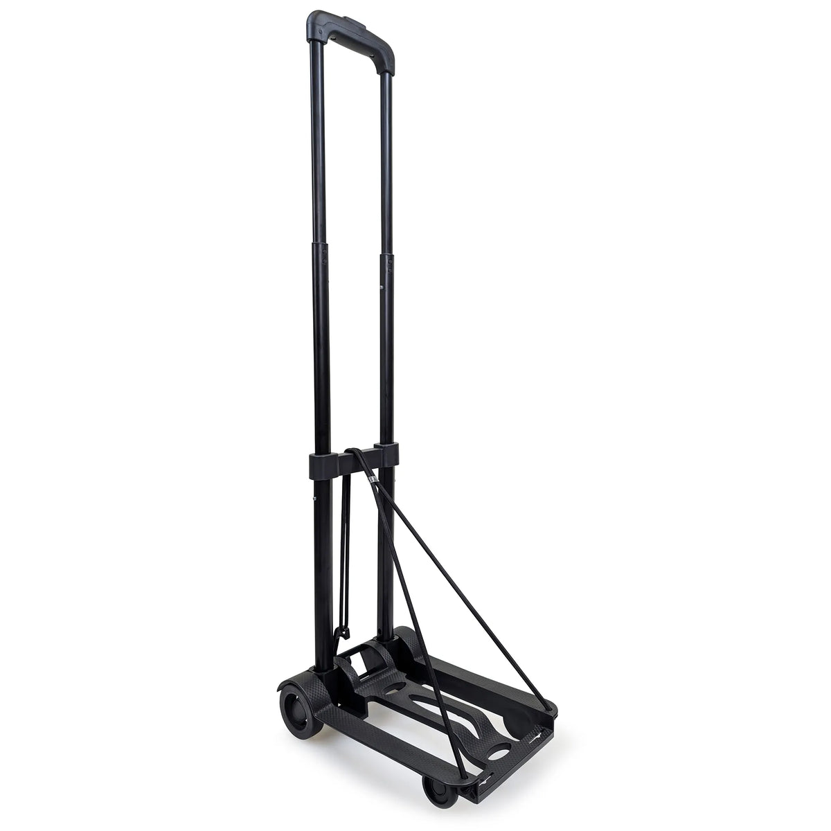 Folding luggage cart dolly folded frame with four wheels and side handle supports