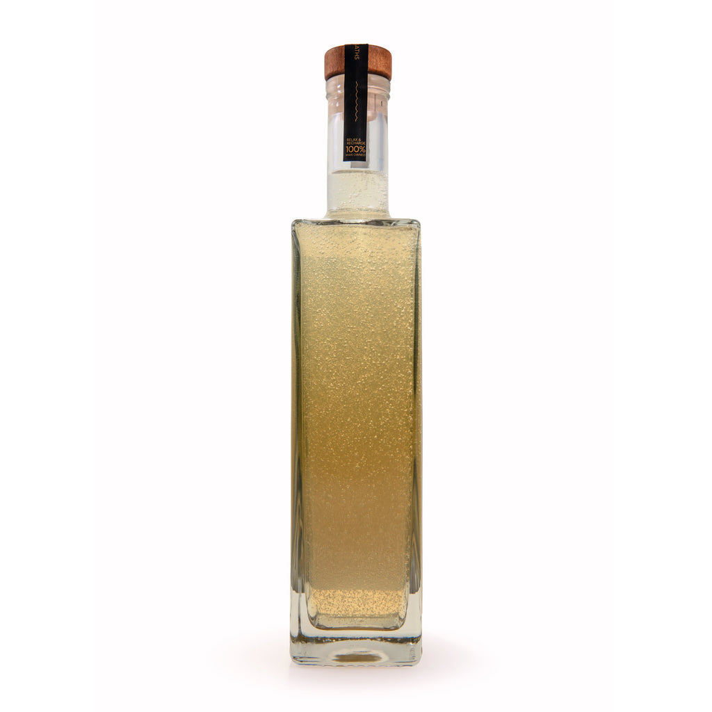 TUB CLUB bubble bath bottle with clear amber liquid and cork top