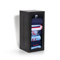 Assorted crew socks gift box with folded socks in navy, light blue, and white