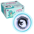2-minute toothbrush timer toy with light-blue circular frame and shark character logo