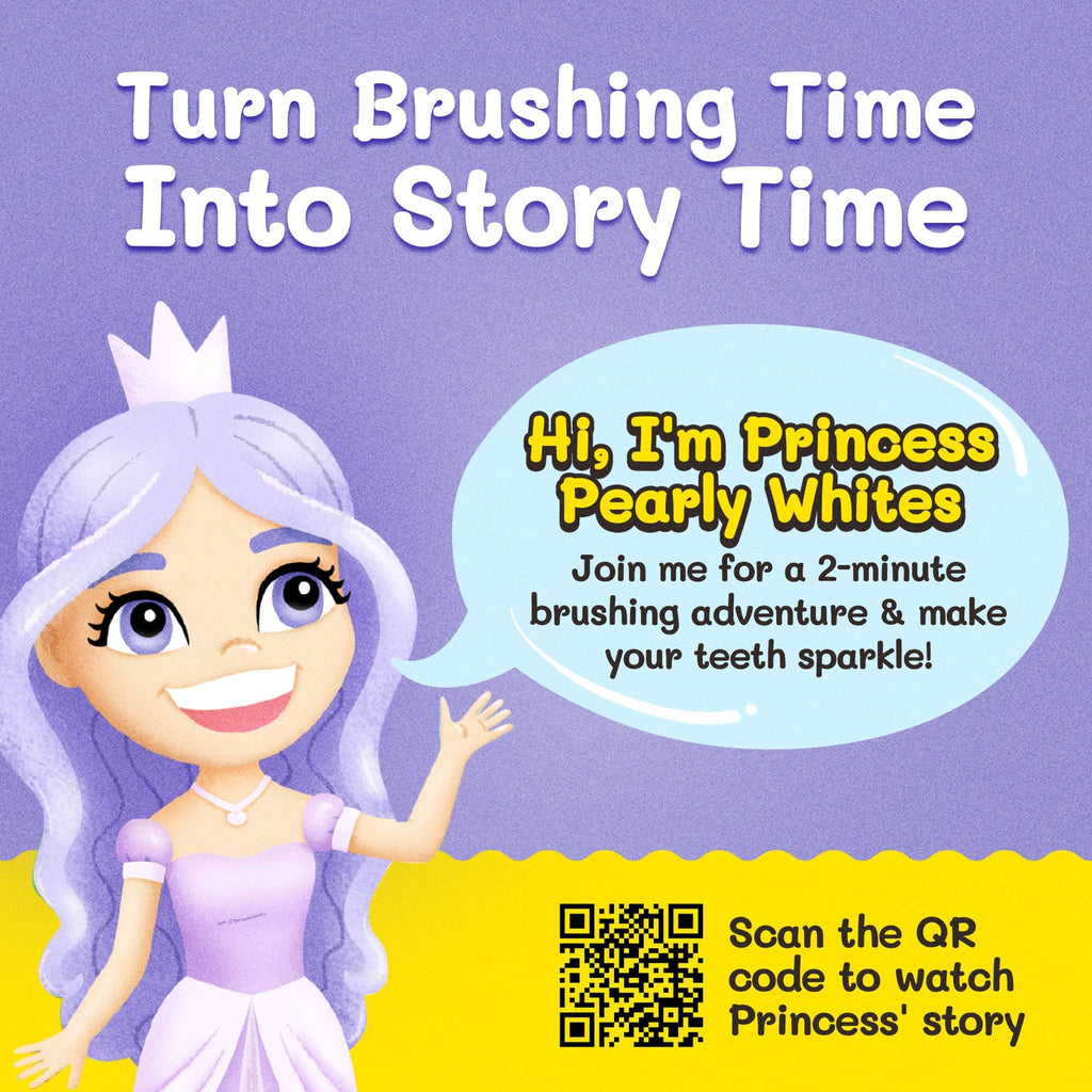Kids princess-themed toothbrush with smiling princess character design