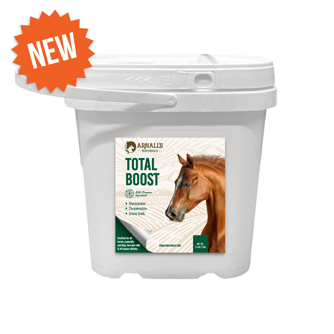 White supplement tub with Arnal's Naturals Total Boost label and lid
